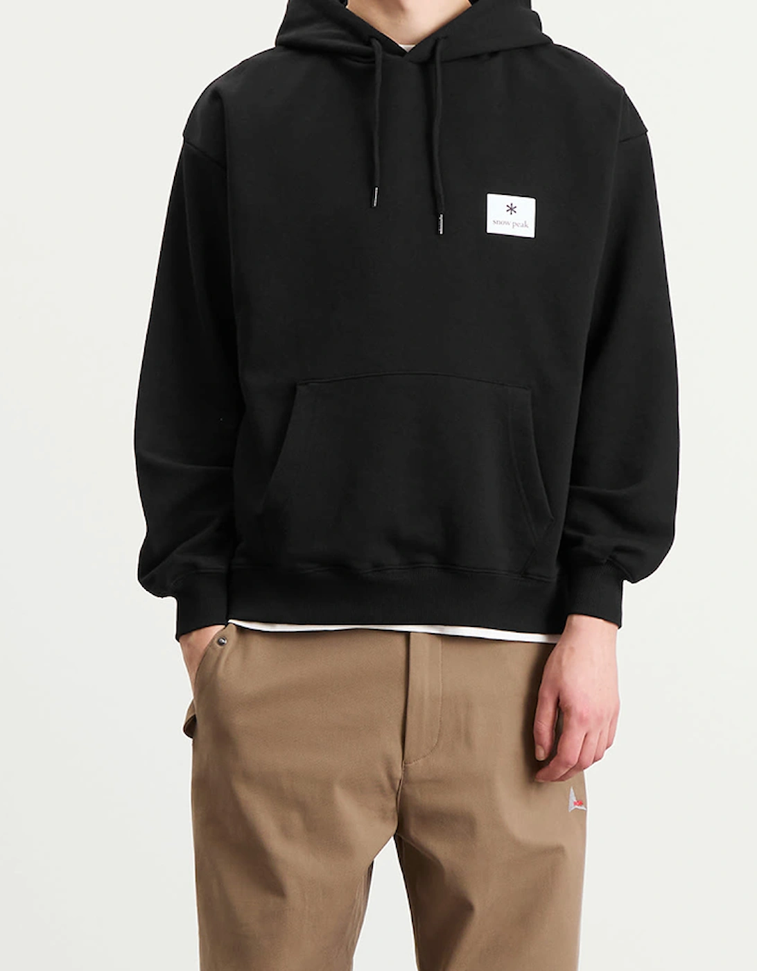 Snowpeak Men's Black Snow Peak Square Logo Hoodie  38 Medium