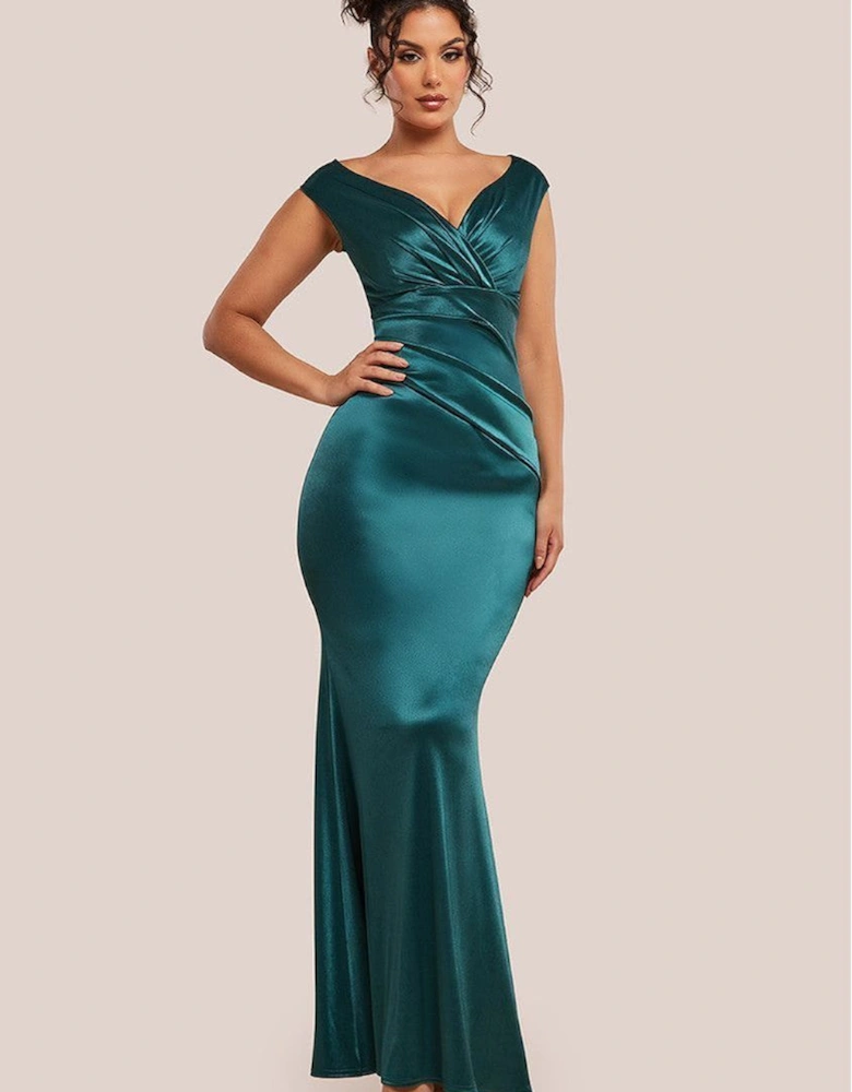 Multi Sequin & Velvet Bardot Midi