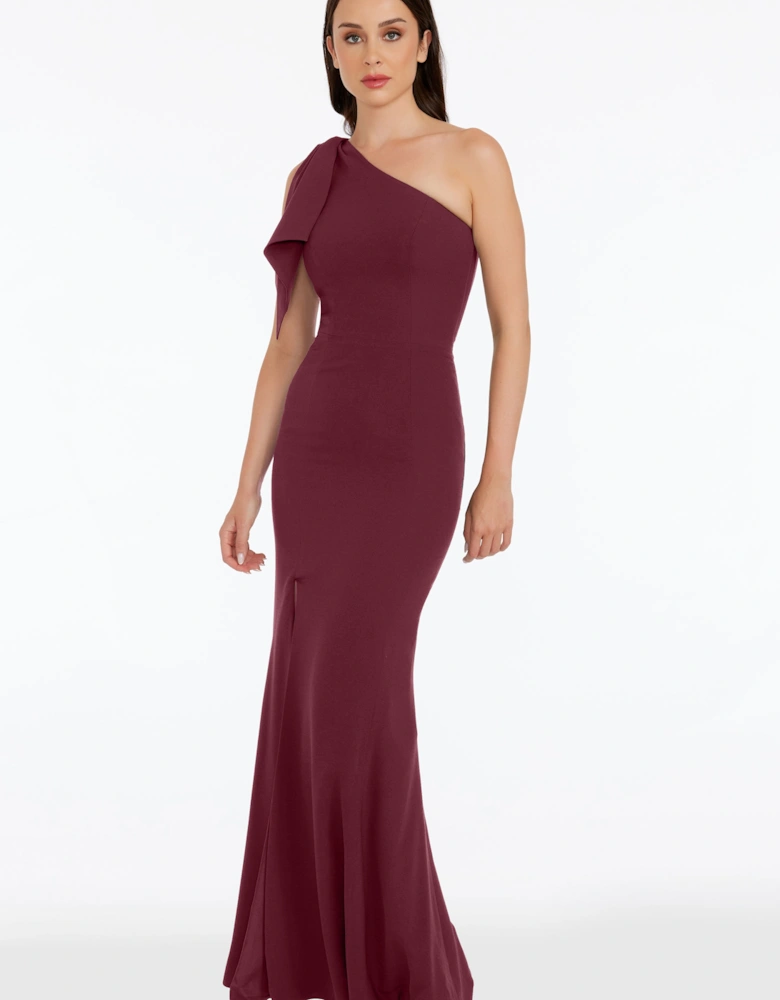 Georgina Bow Detail Maxi Dress Plain