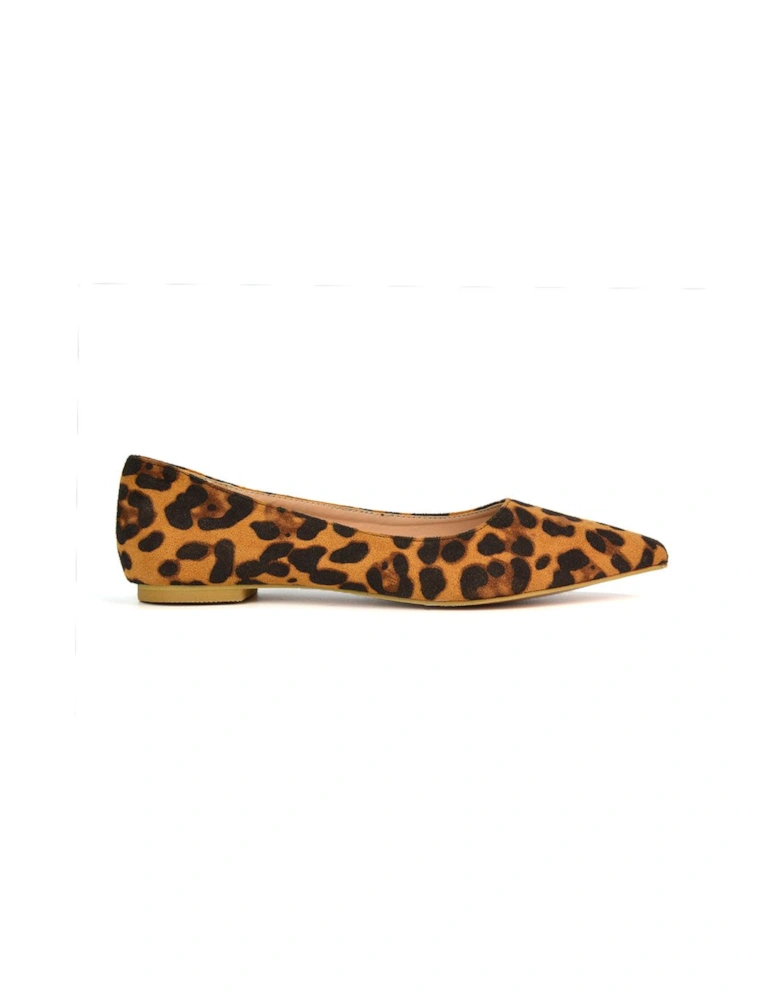 'Bubbles' Pointed Toe Slip on Flat Ballerina Pump Shoes