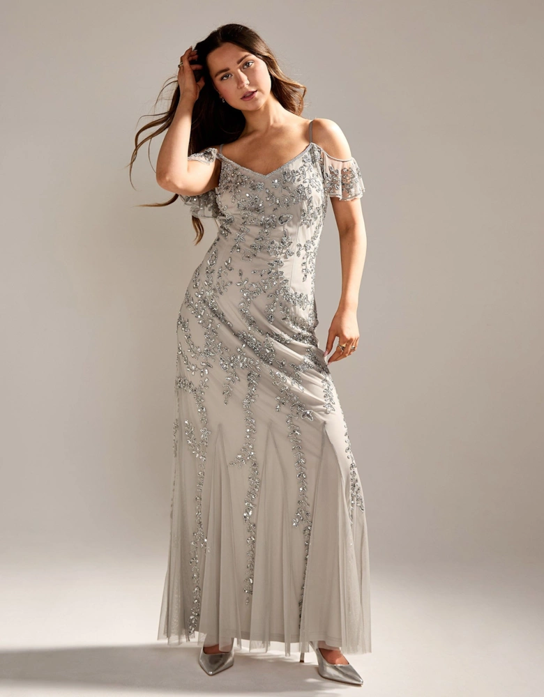 Brigitte Embellished Dress Sage