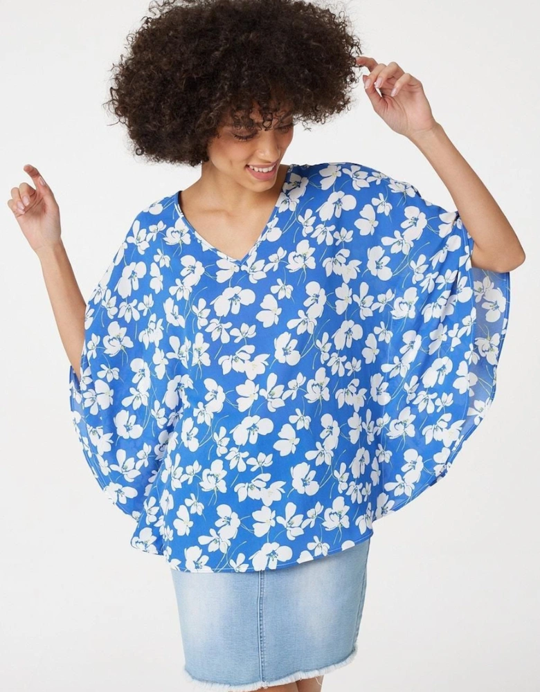 Floral Batwing Blouse Top