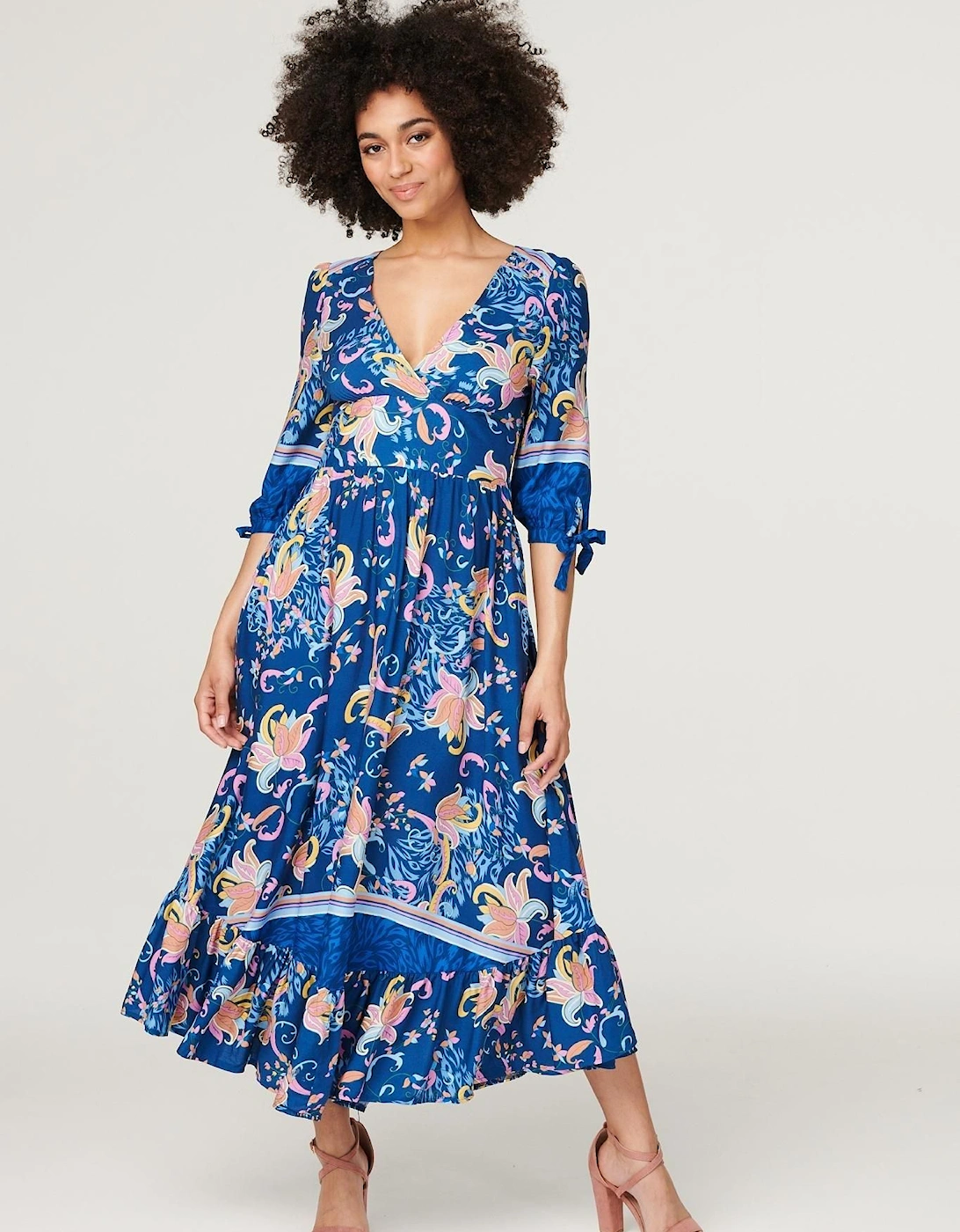 Floral Empire Tiered Midi Dress, 2 of 1