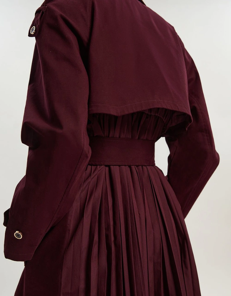 Pleated Back Trench Coat
