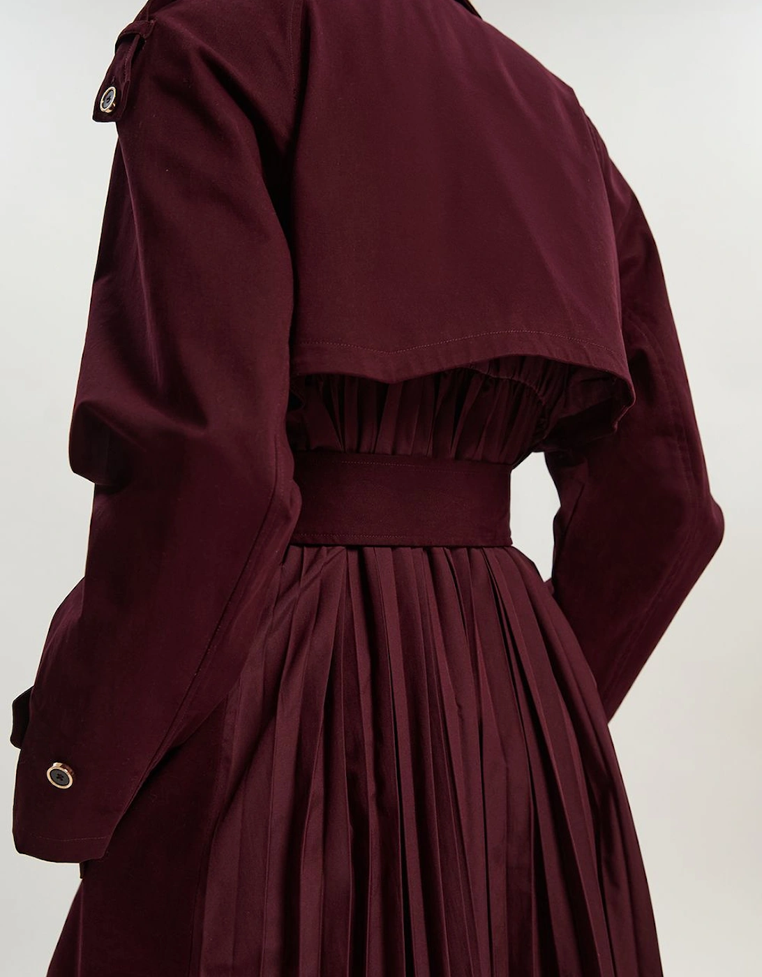 Pleated Back Trench Coat, 2 of 1