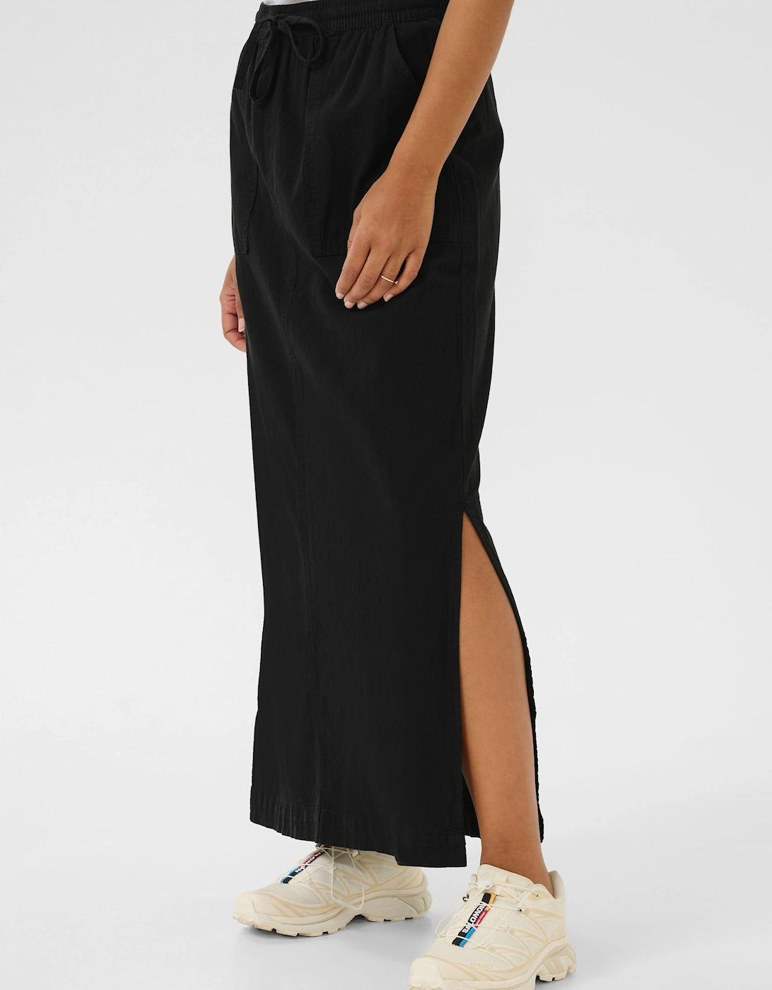 KAnaya Elastic Waist Pockets Maxi Skirt Plain, 2 of 1
