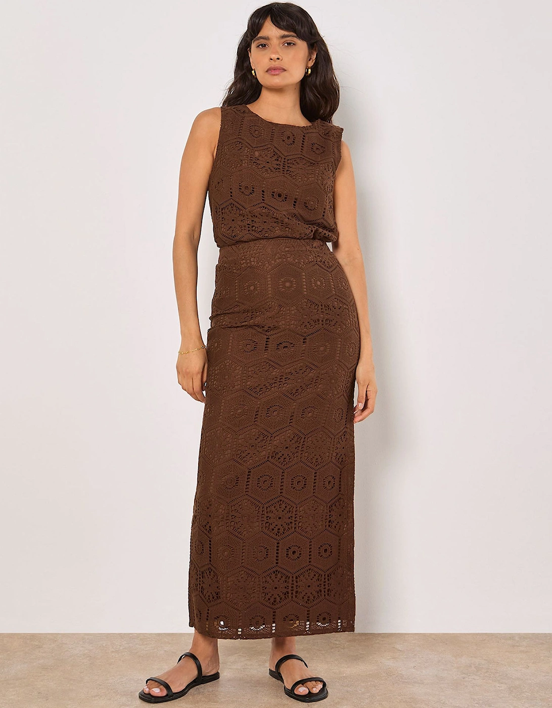 Crochet Lace Side Split Maxi Skirt, 2 of 1