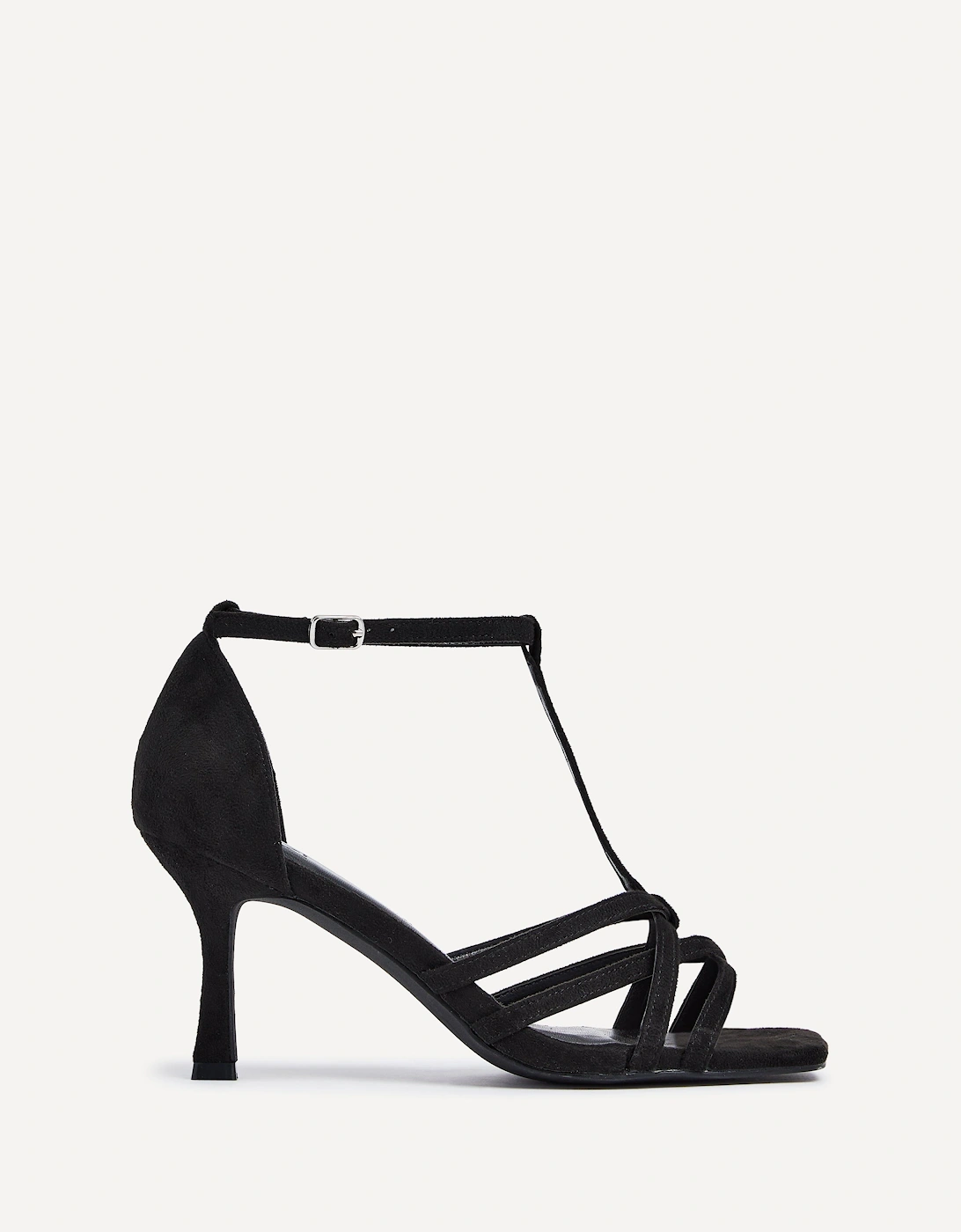 Lilah Black Faux Suede T-Bar High Heel, 2 of 1