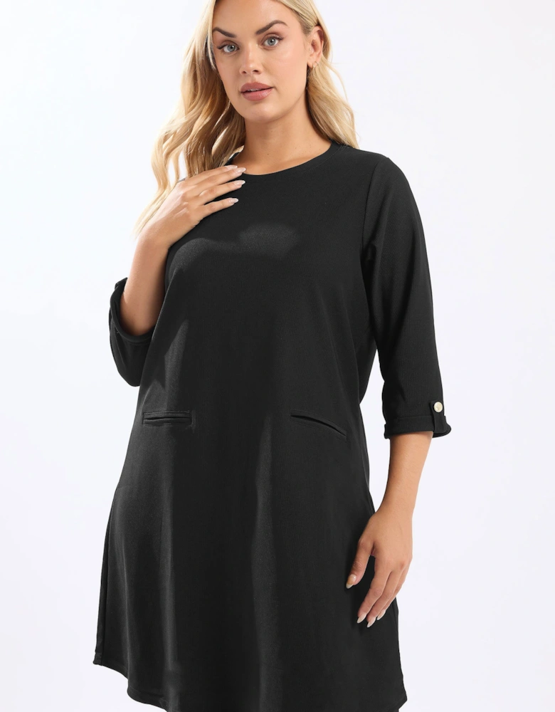 Ribbed Mini Shift Dress