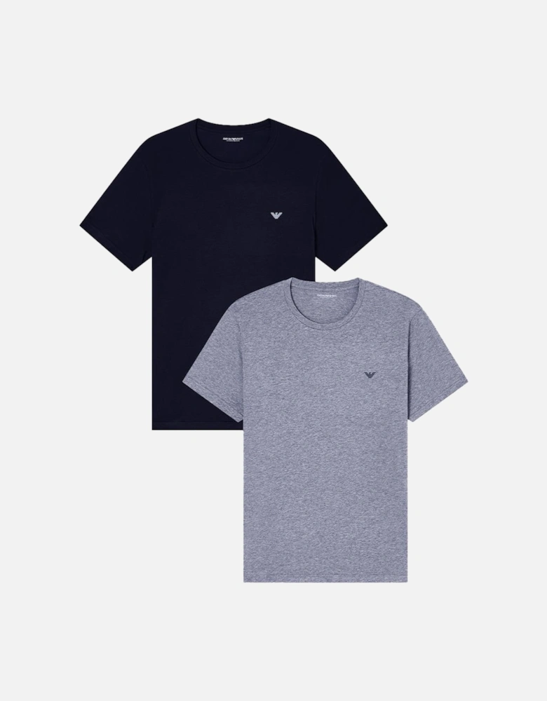 2-Pack Endurance Crew-Neck T-Shirts, Armani Blue/Grey