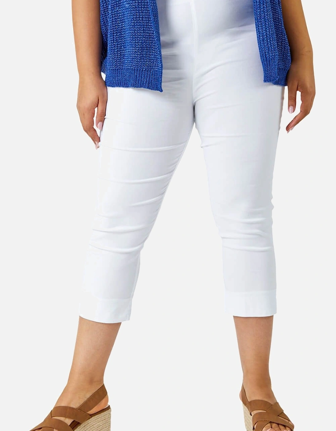 Curve Cropped Elastic Waist Stretch Trouser, 2 of 1