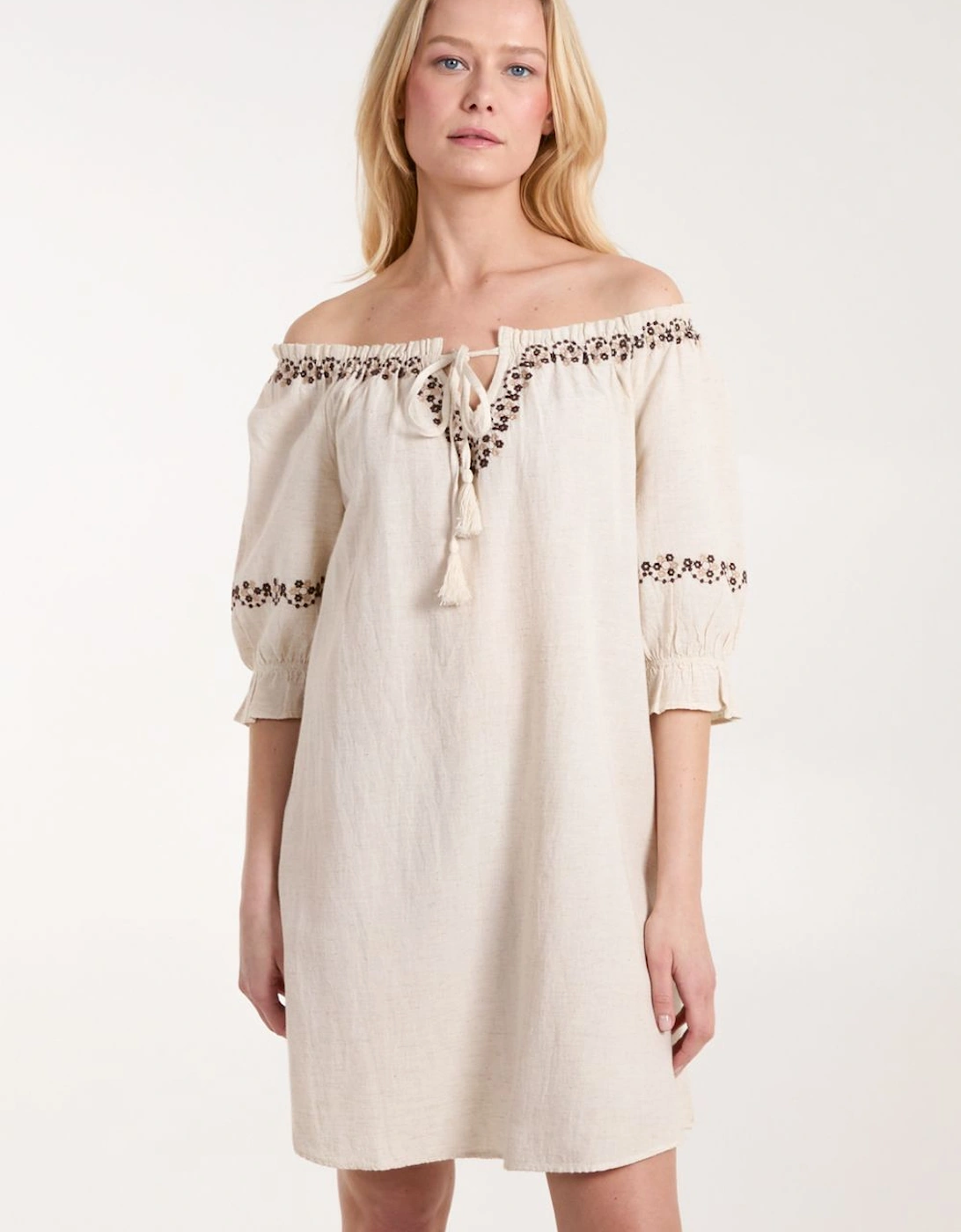 Sleeve Embroidered Tunic Dress, 2 of 1