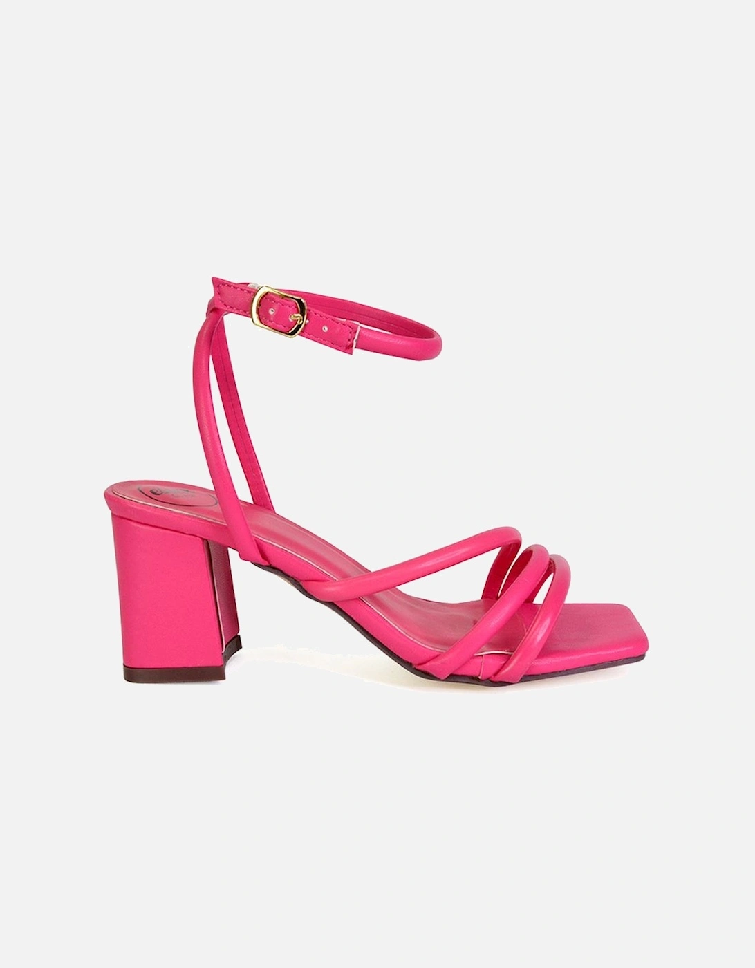 'Trixie' Square Toe Buckle Up Ankle Strappy Mid Block Heel Sandals, 2 of 1
