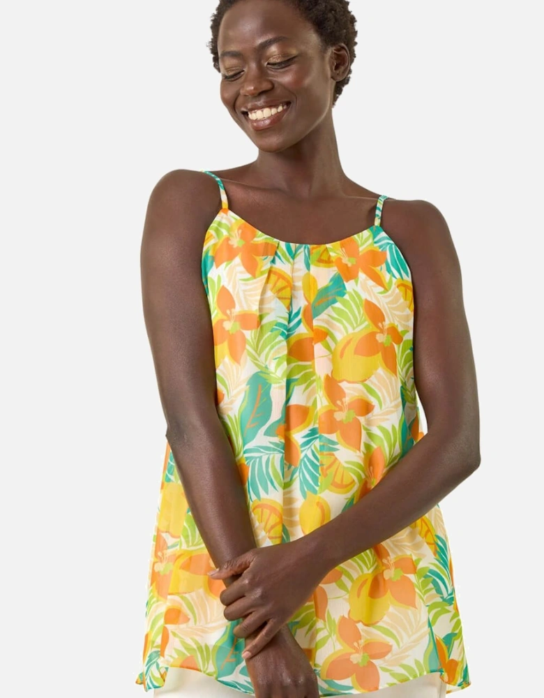 Chiffon Lemon Print Cami Top