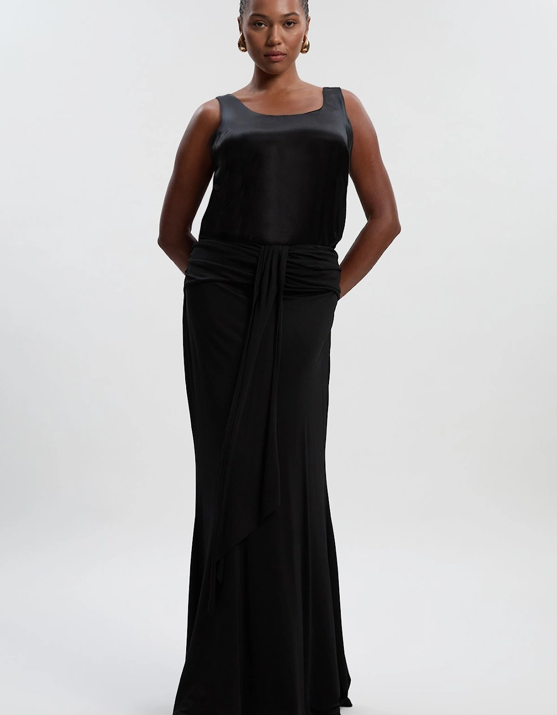Plus Size Premium Stretch Crepe Jersey Maxi Skirt, 2 of 1