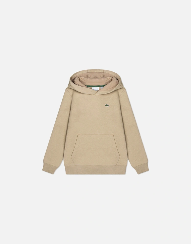 BEIGE HOODED SWEATSHIRT