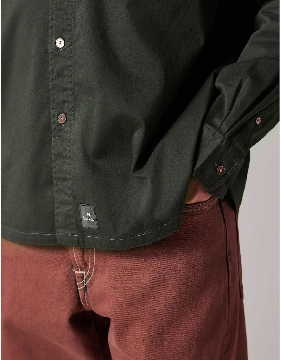 PS LS Casual Fit shirt 38 Green