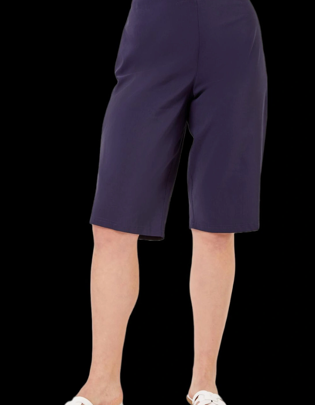 Curve Knee Length Elastic Waist Stretch Shorts, 2 of 1