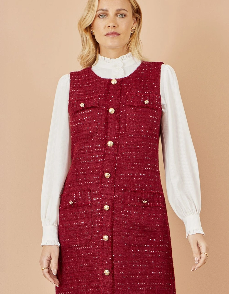 Burgundy Boucle Tunic Dress