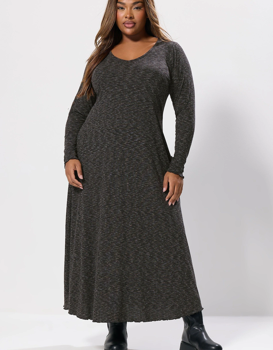 Marl Ribbed Maxi Dress, 2 of 1