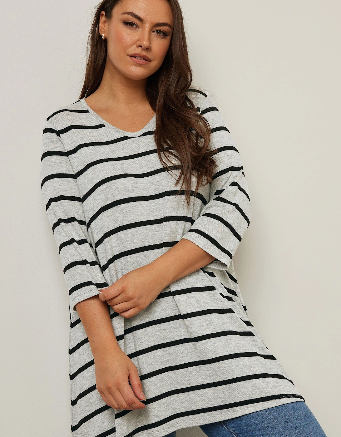 Stripe Print Longline Top, 2 of 1