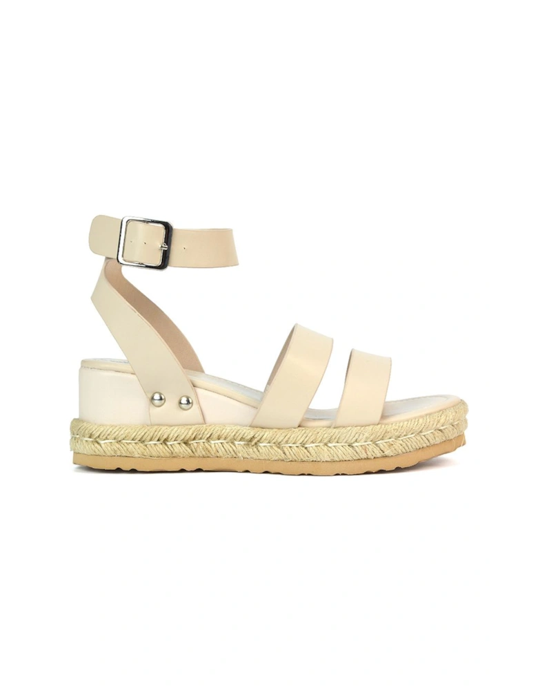 'Brook' Espadrille Platform Wedge Low Heel Sandal Shoes With Ankle Strap