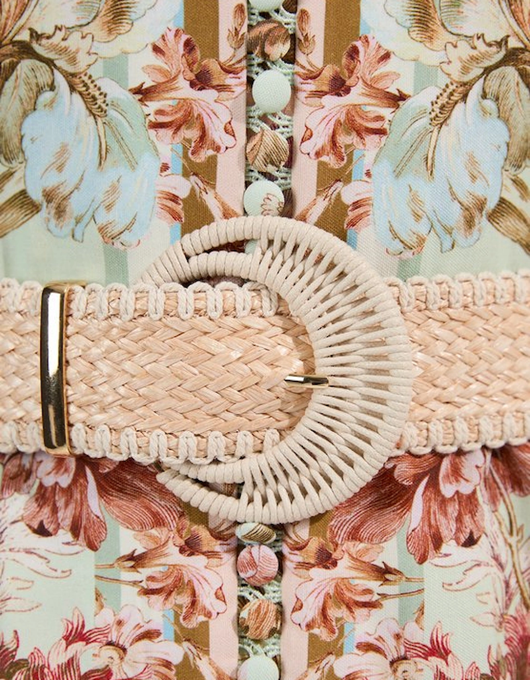 Mirrored Floral Viscose Linen Mini Dress