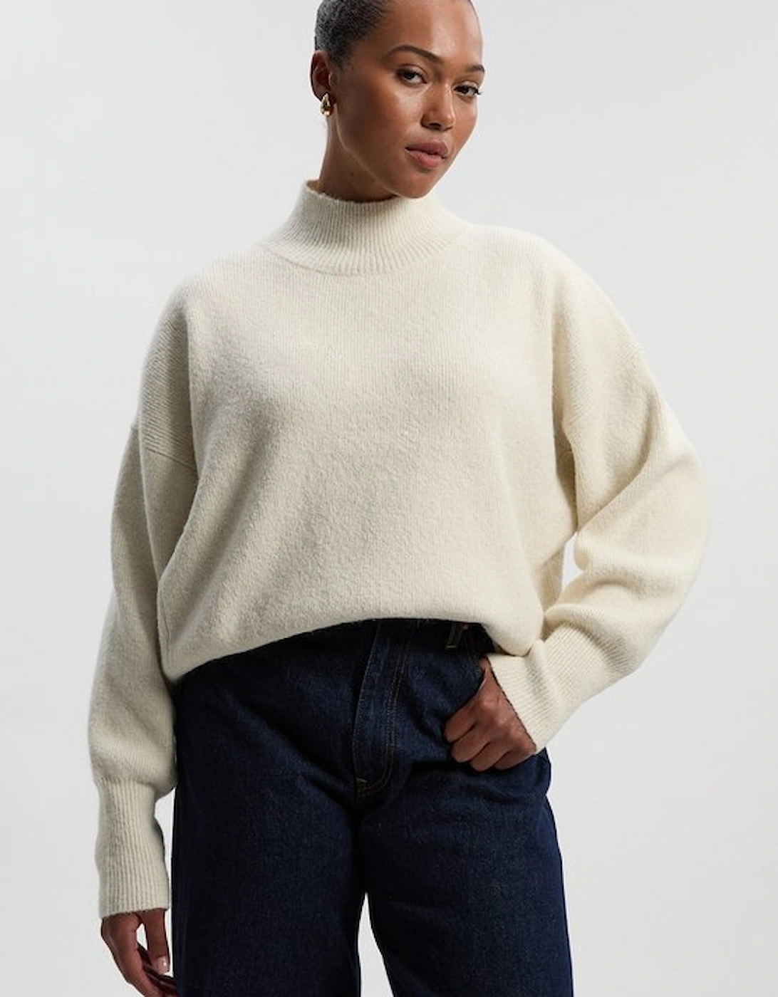 Plus Size Wool Blend Cosy Funnel Neck Jumper, 4 of 3