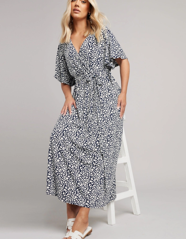Abstract Wrap Dress