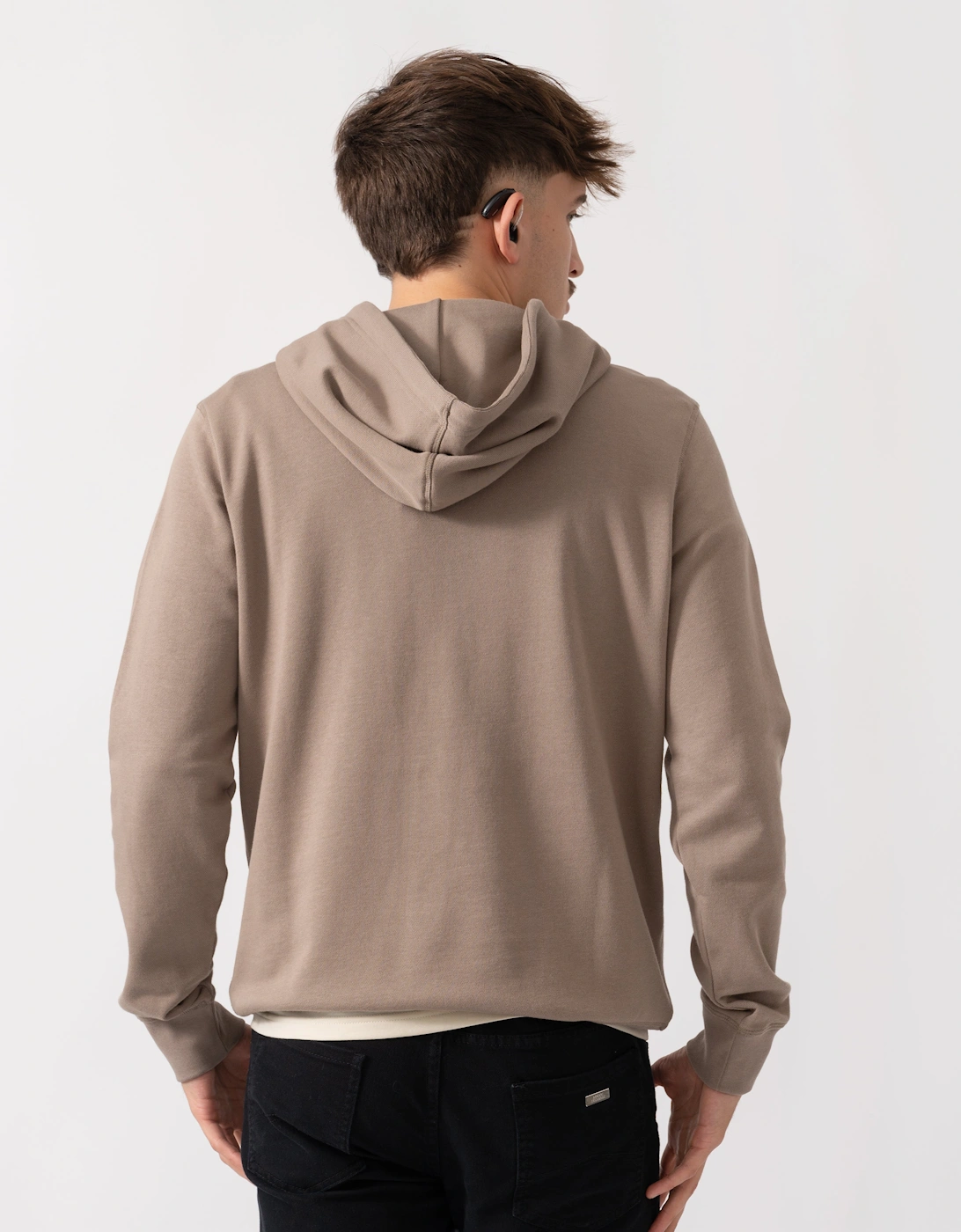 BOSS Orange Wetalk Mens Pullover Hoodie With Logo Patch - Open Green 346