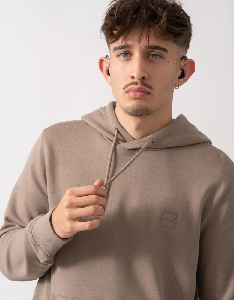 BOSS Orange Wetalk Mens Pullover Hoodie With Logo Patch - Open Green 346