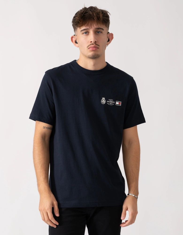 Small Crest Outline Mens T-Shirt - Desert Sky
