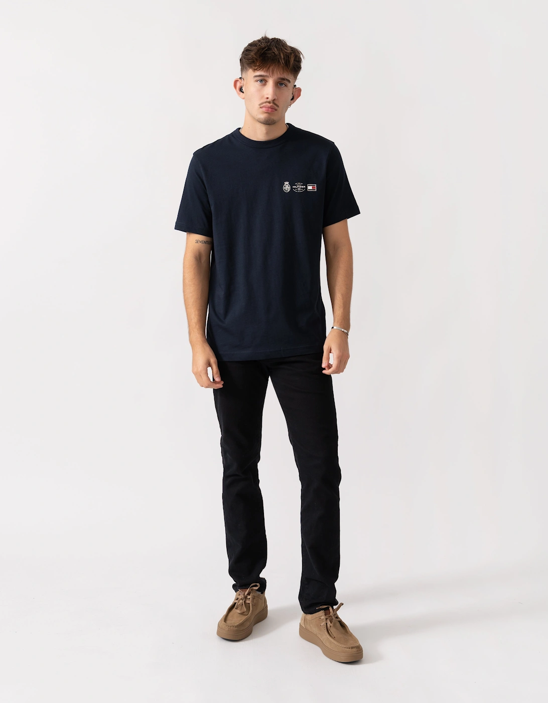 Small Crest Outline Mens T-Shirt - Desert Sky