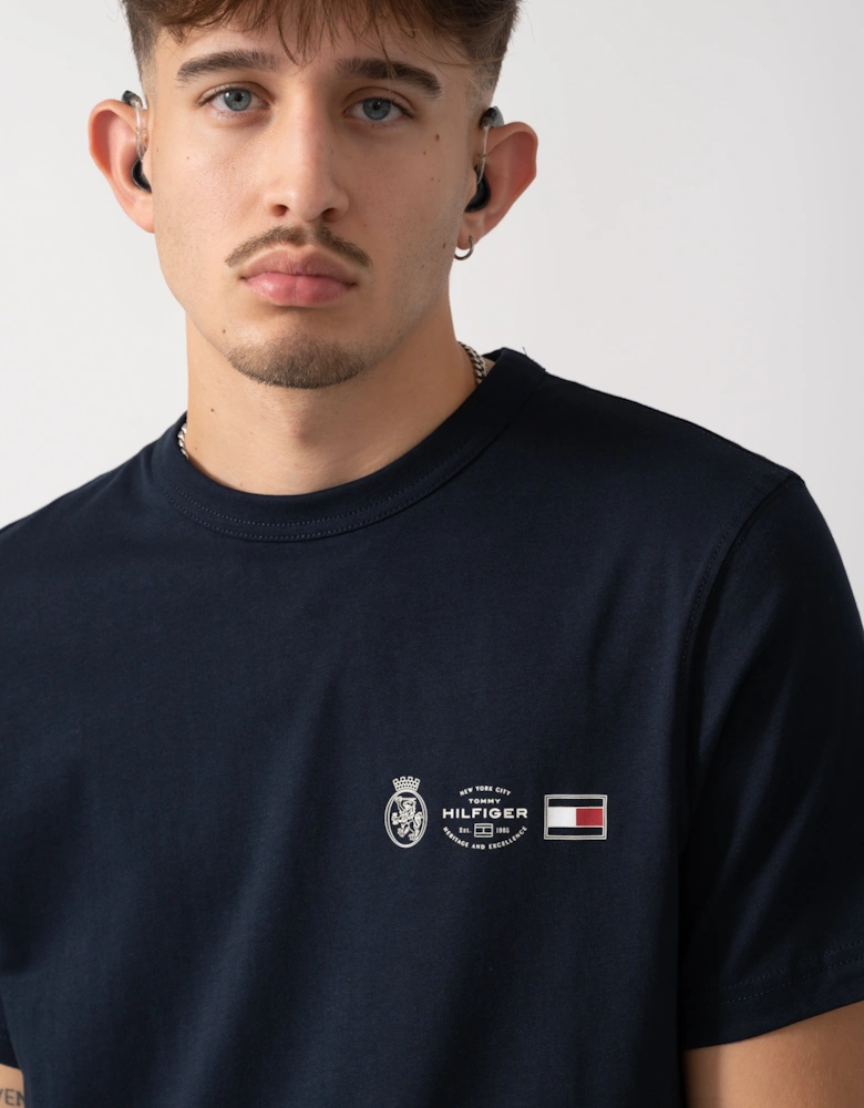 Small Crest Outline Mens T-Shirt - Desert Sky