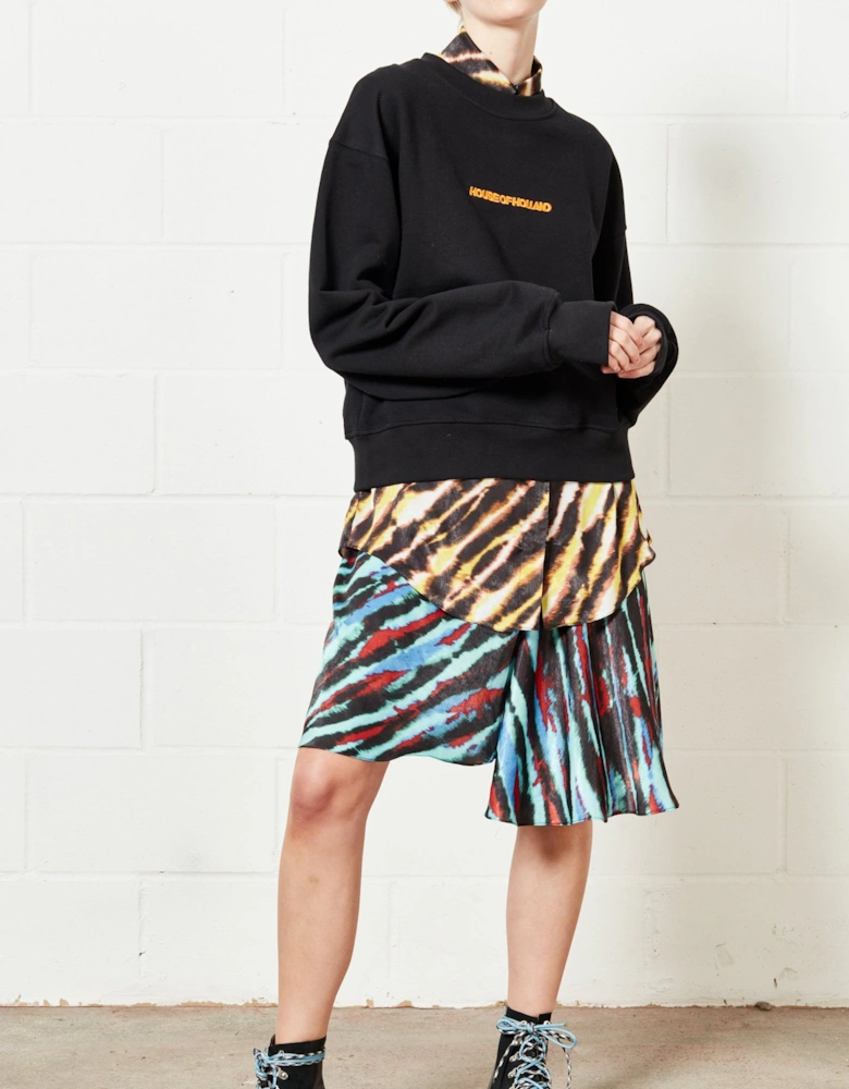 Asymmetric Tie Dye Mini Skirt