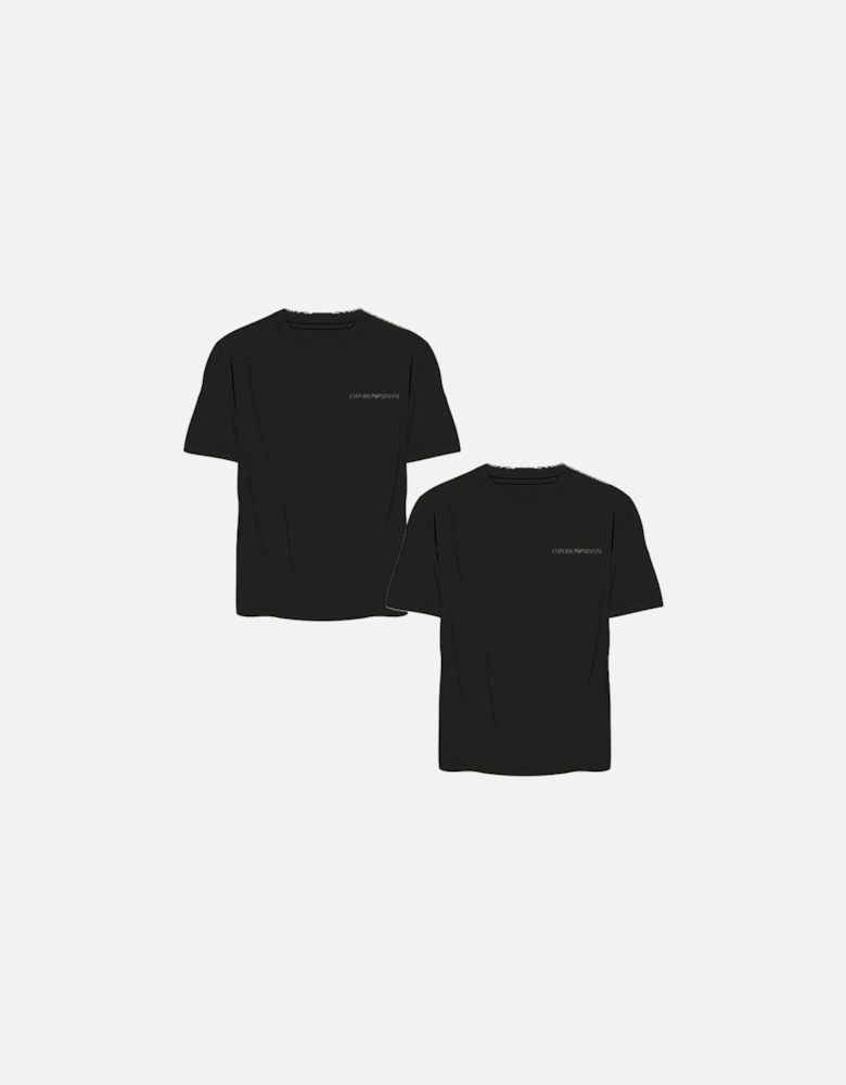 2-Pack Crew Neck T-Shirts, Black