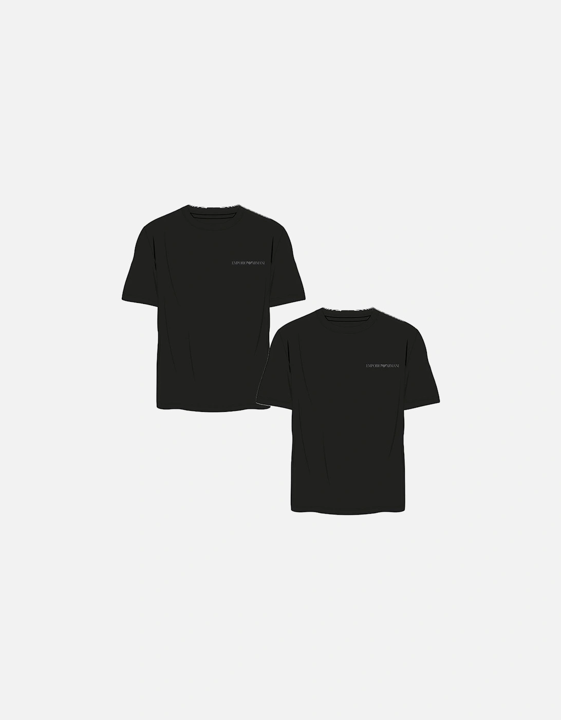 2-Pack Crew Neck T-Shirts, Black, 3 of 2