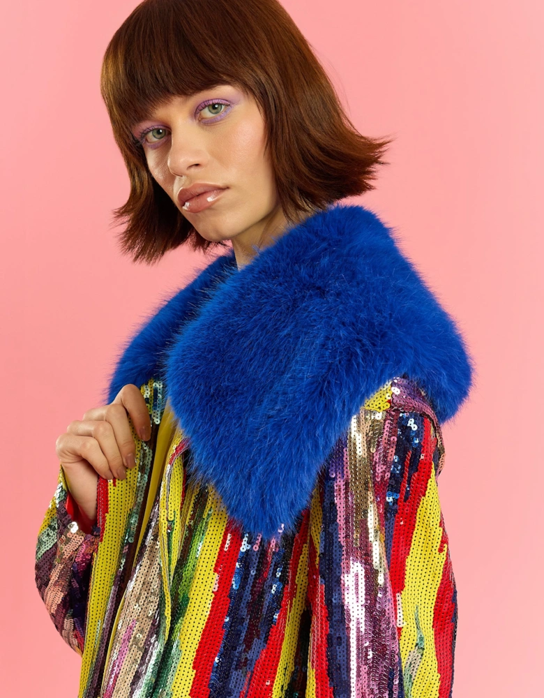 Bamboo RainBow Sequins Trench Coat