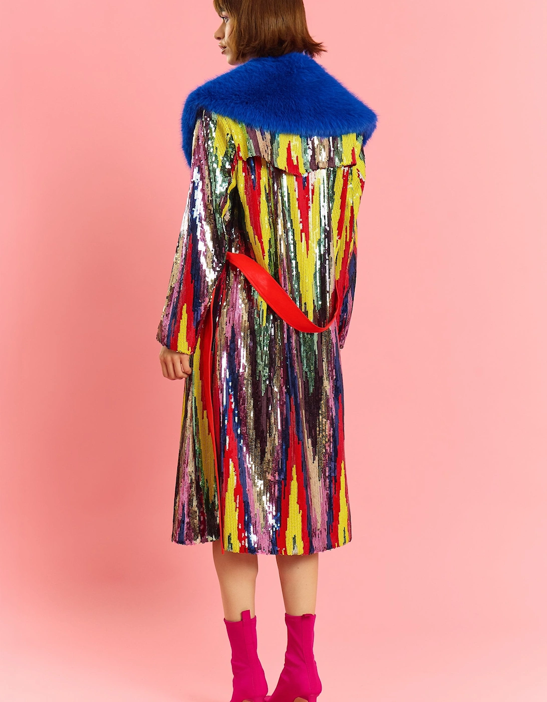 Bamboo Sequins Midi Trench Coat