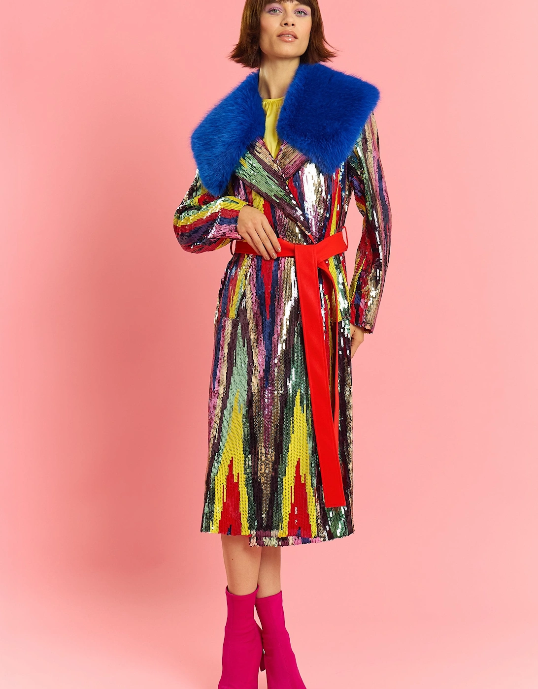 Bamboo Sequins Midi Trench Coat, 7 of 6