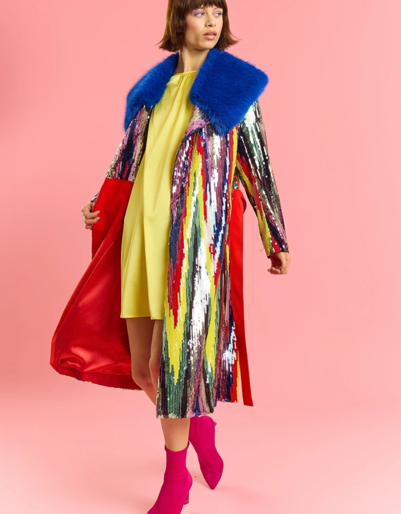 Bamboo Sequins Midi Trench Coat