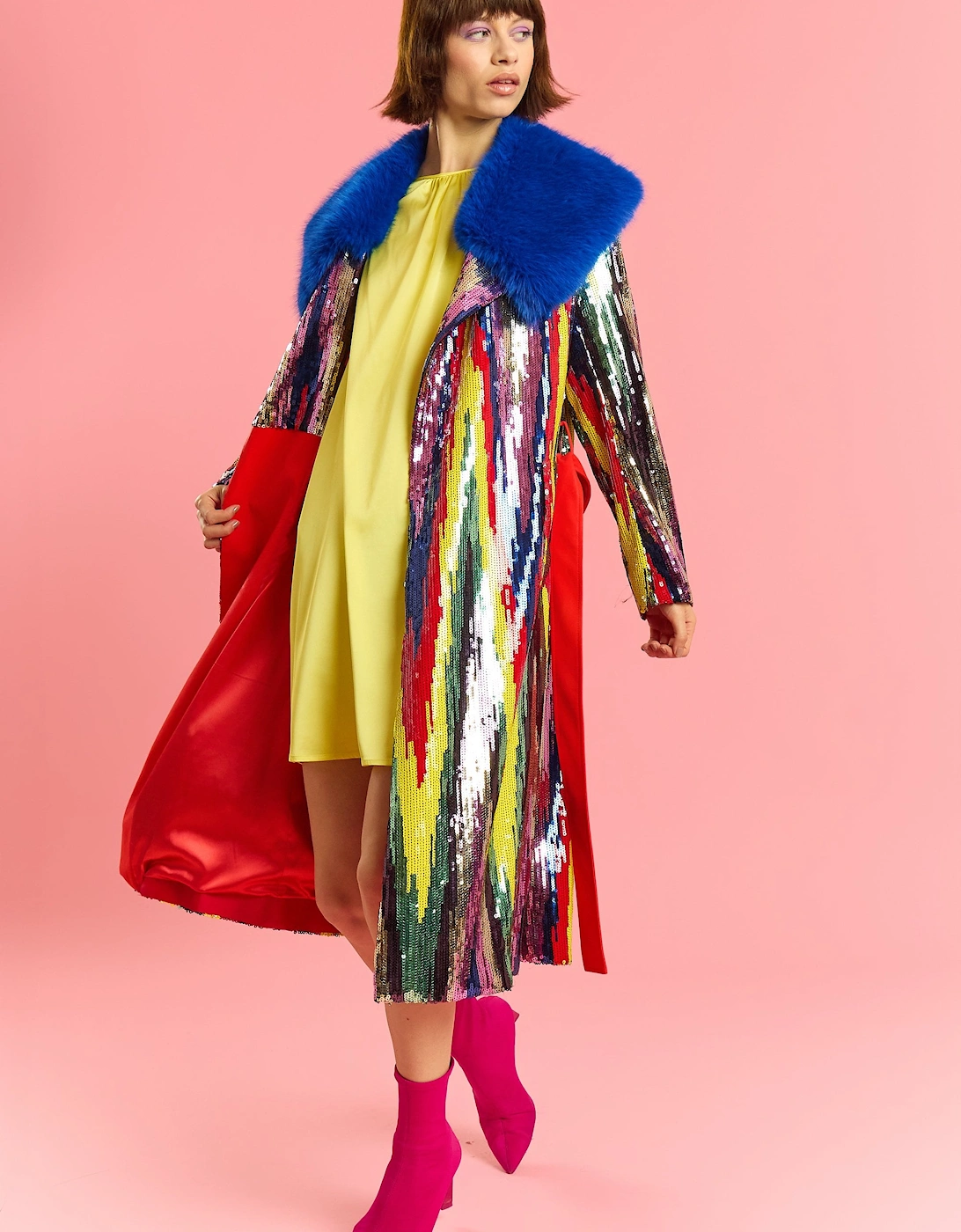 Bamboo Sequins Midi Trench Coat
