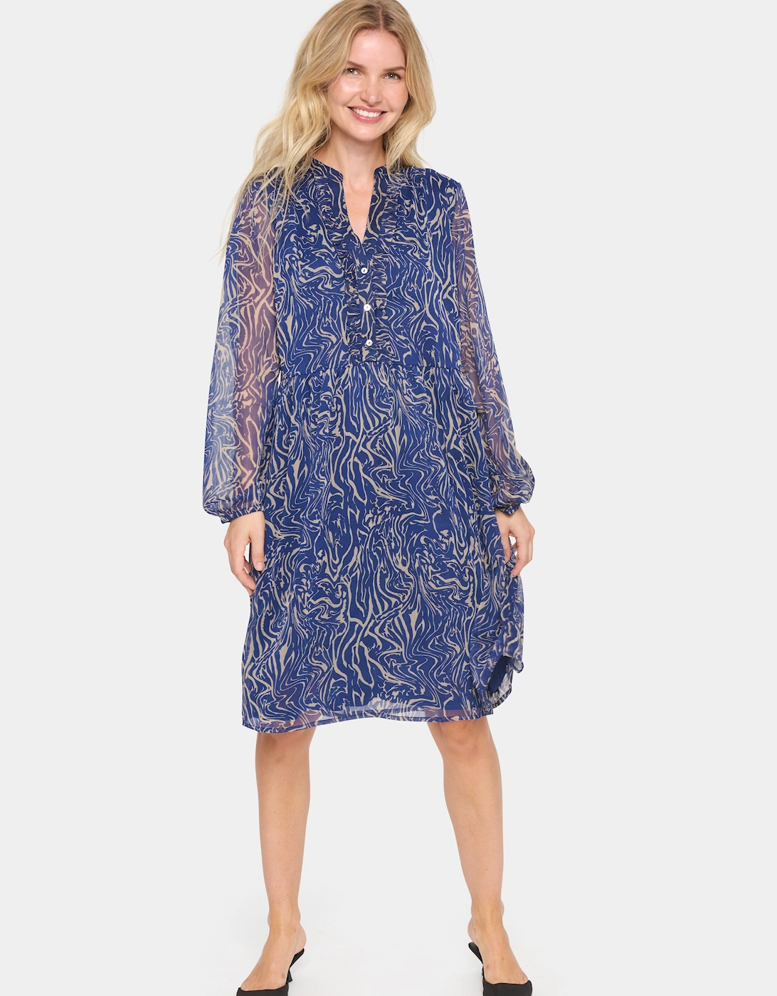 ValerieSZ V-notch Neck Chiffon Dress, 2 of 1