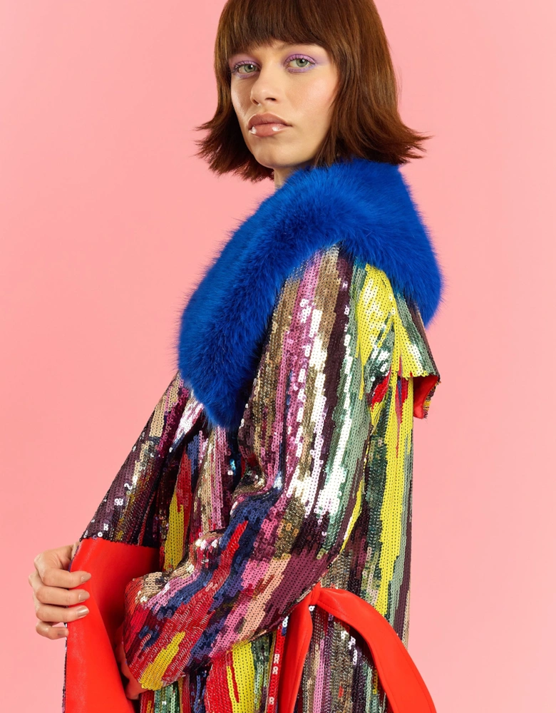 Bamboo Sequins Midi Trench Coat