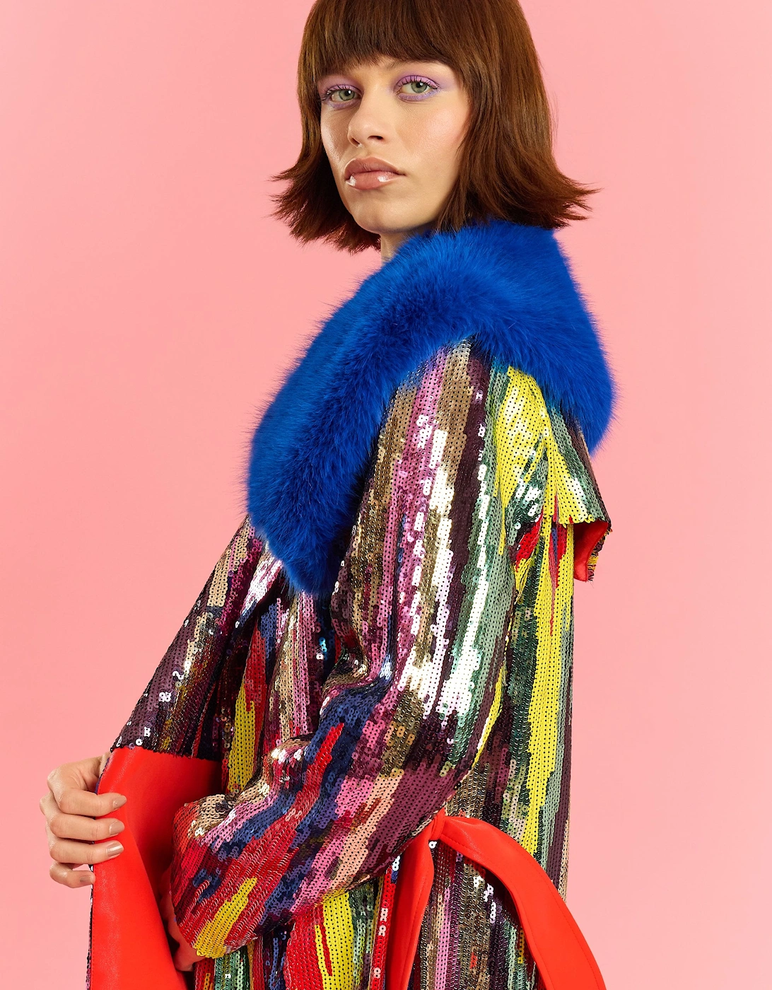 Bamboo Sequins Midi Trench Coat