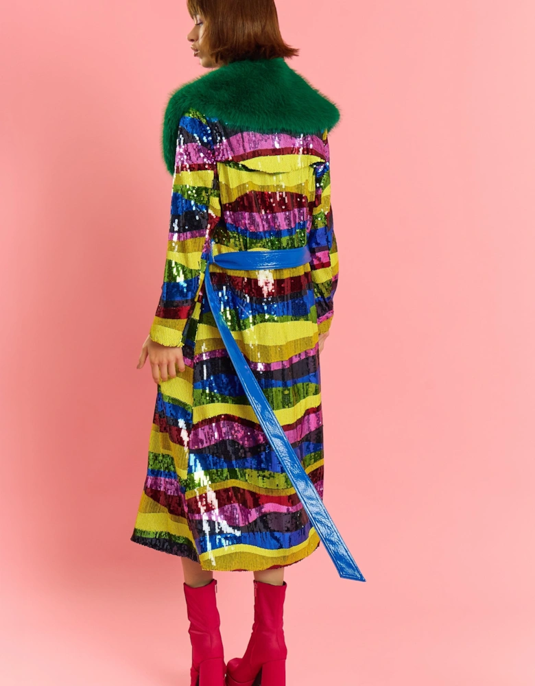 Bamboo Sequins Trench Coat