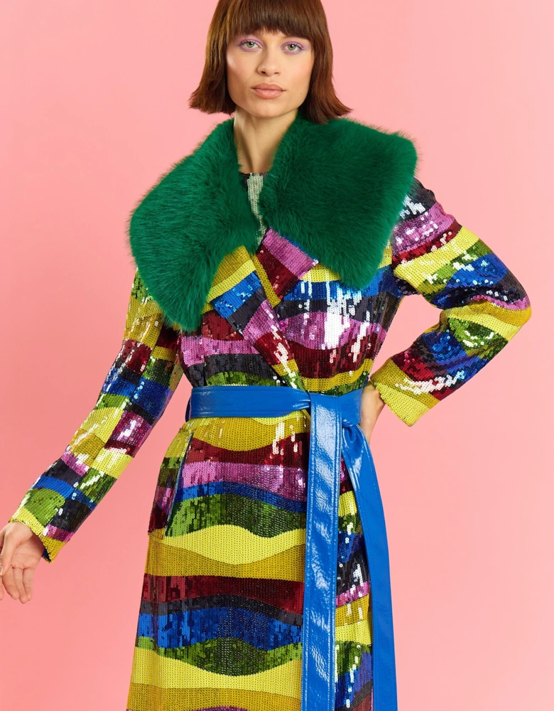 Bamboo Sequins Trench Coat