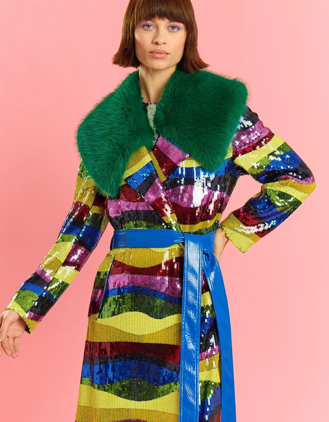 Bamboo Sequins Trench Coat