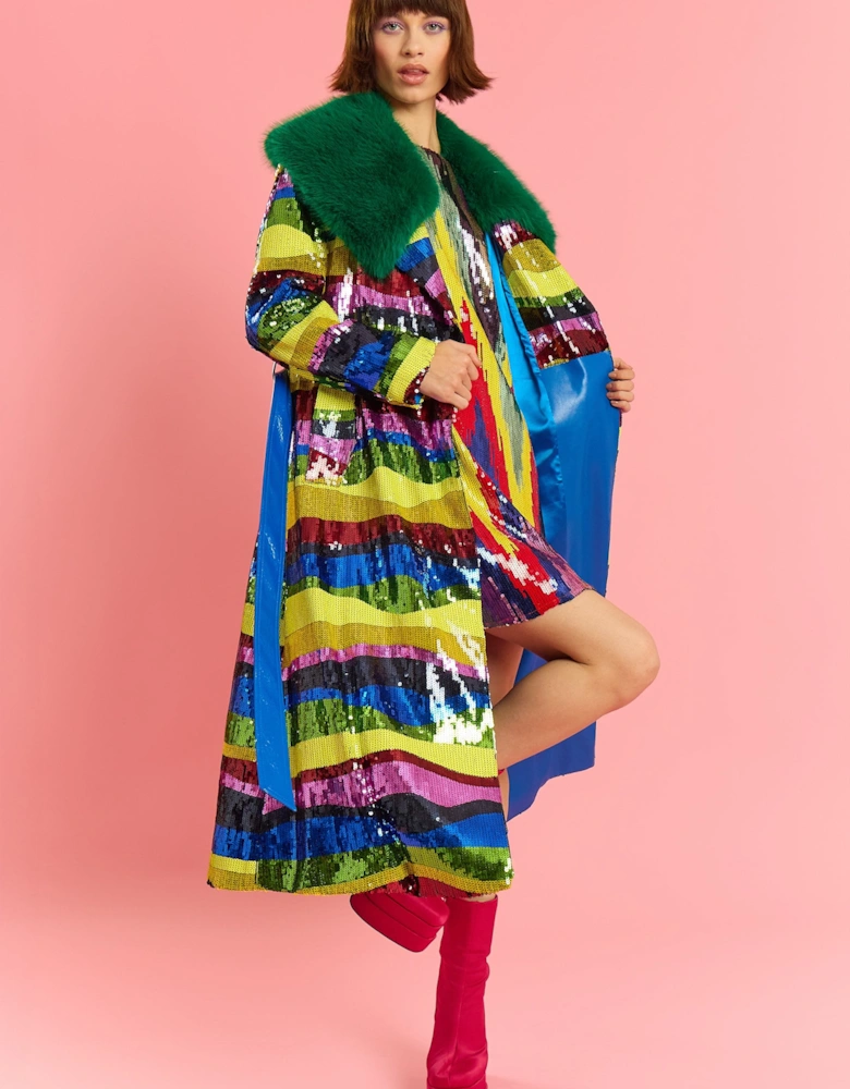 Bamboo Sequins Trench Coat