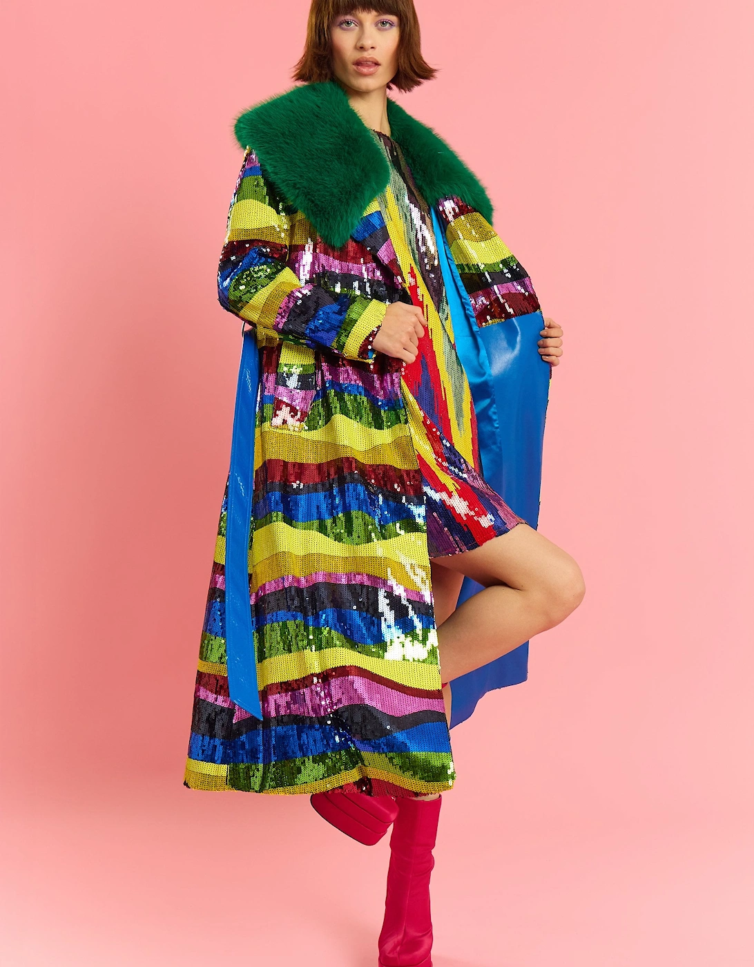 Bamboo Sequins Trench Coat
